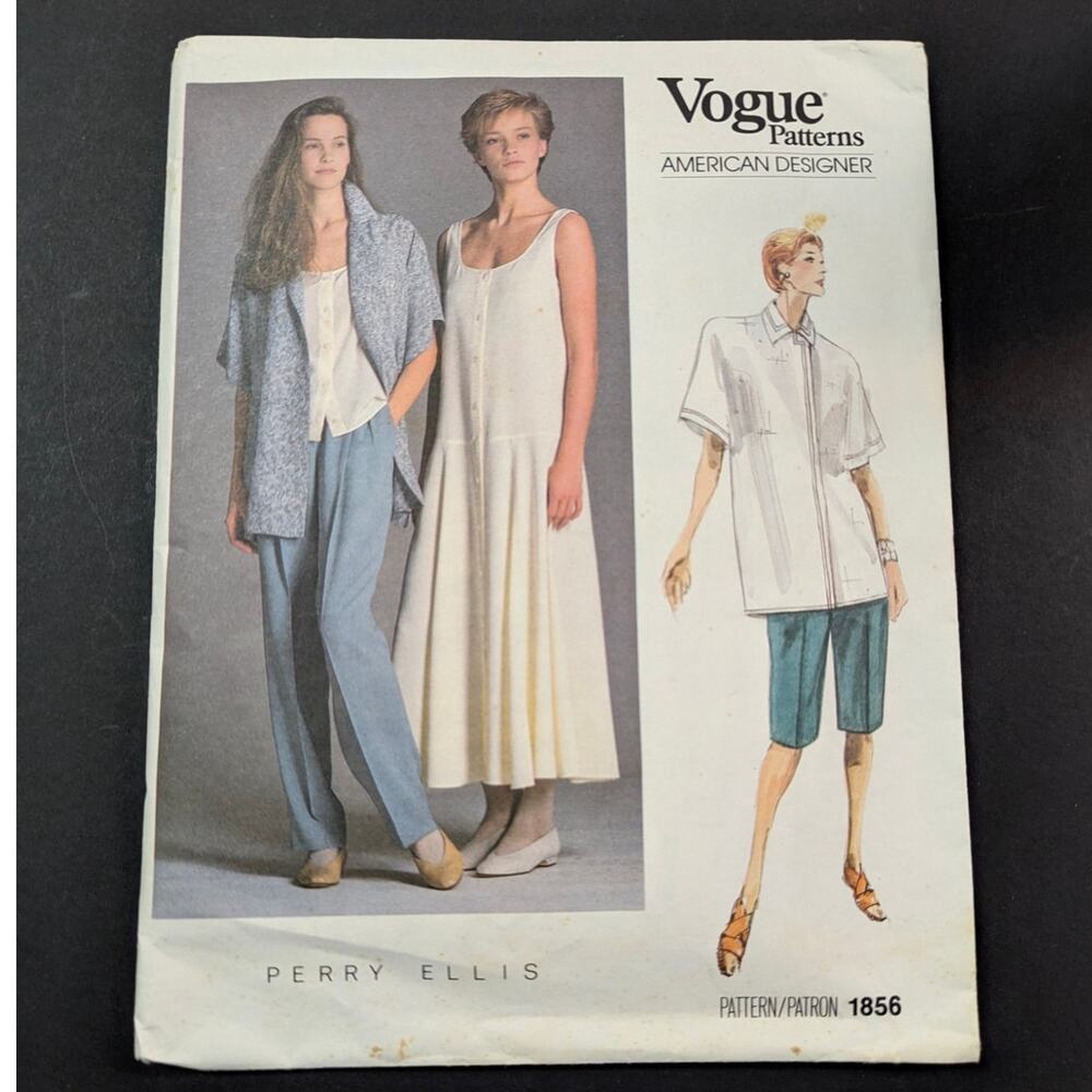 Vintage 1978 Vogue Paris Original 1856 Perry Ellis Dress Sewing Pattern Size 12